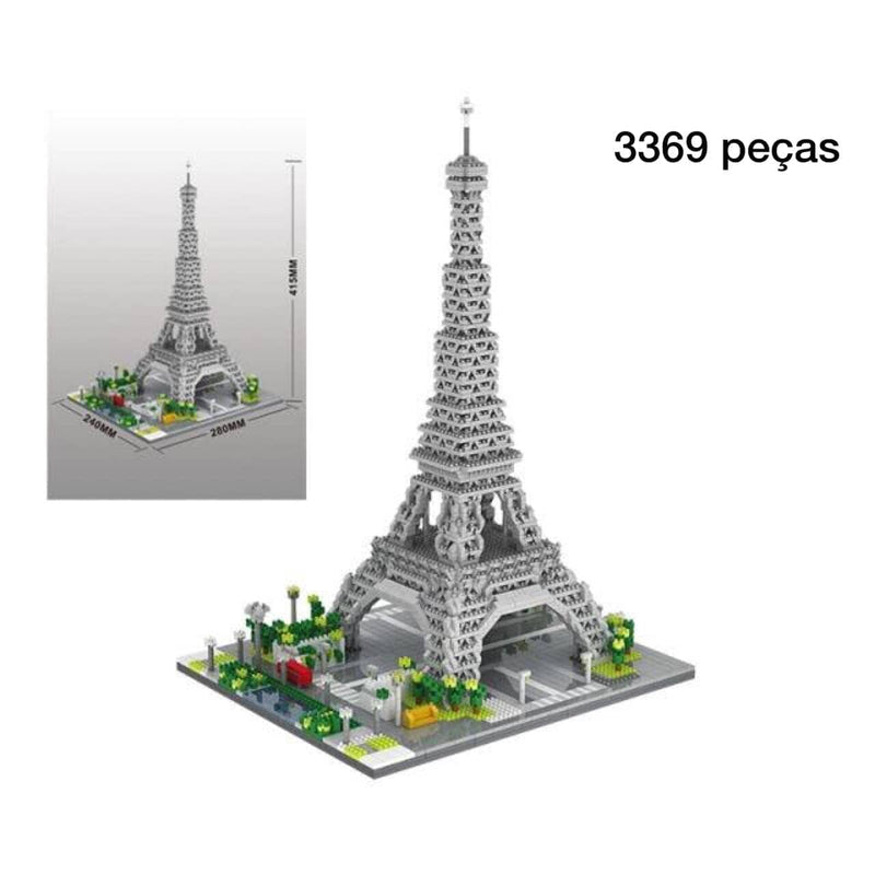 Super Blocos Para Construção De Monumentos Super Blocos - brin - 219 Kidslandia Torre Eiffel 3369 Peças 